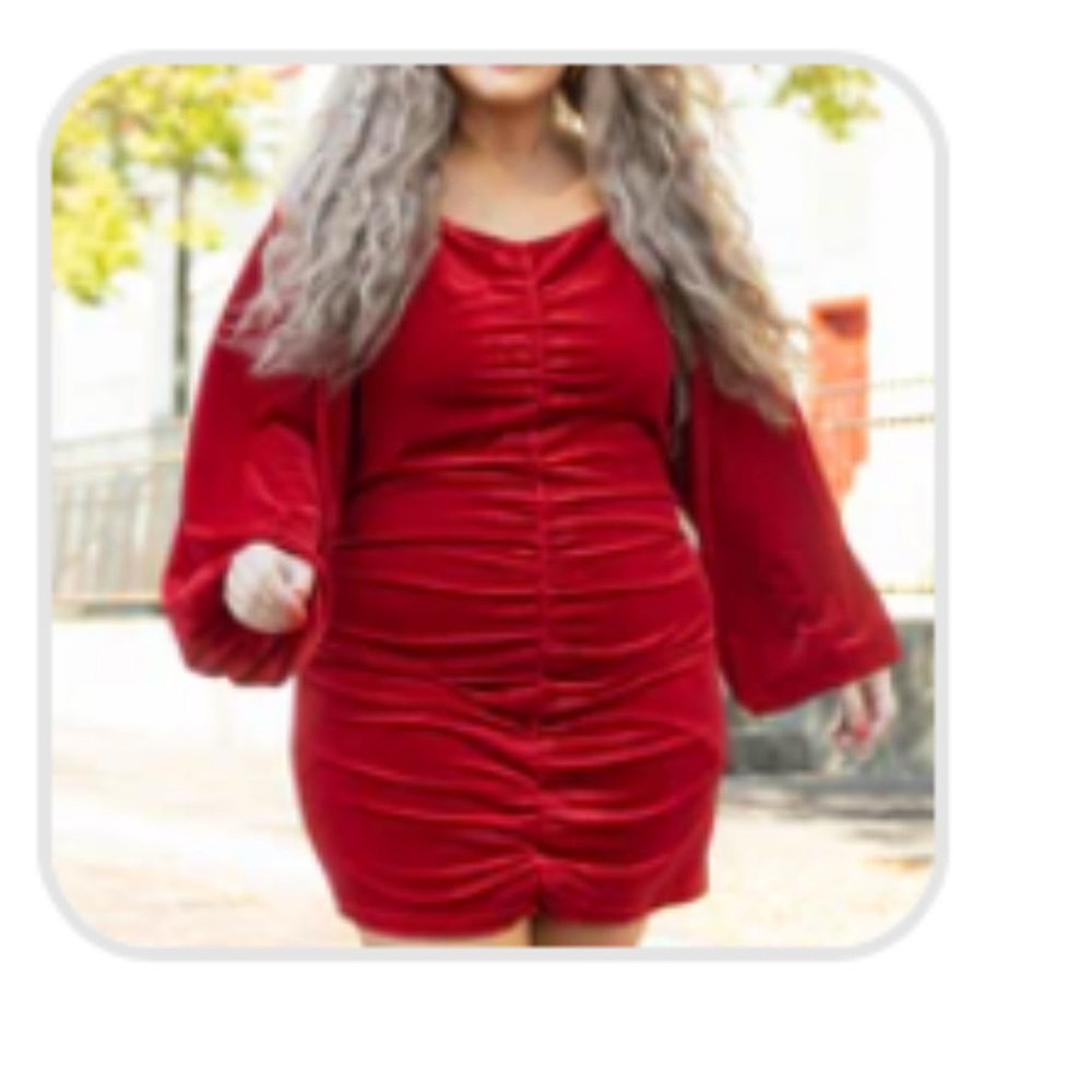 Elegant Red Ruched Dress